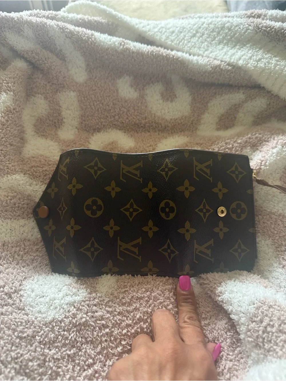 Louis Vuitton Monogram Canvas Envelope Wallet in Brown and Gold